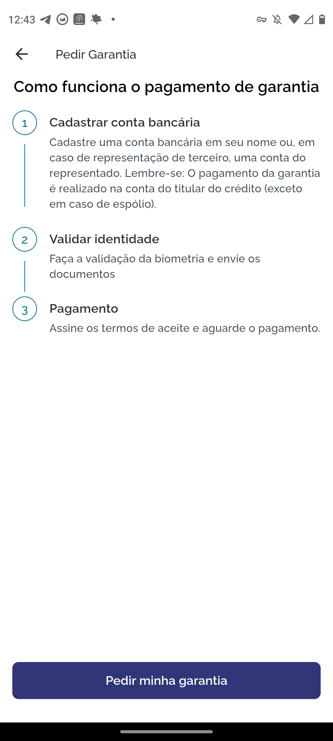 Detalhes do pedido de garantia